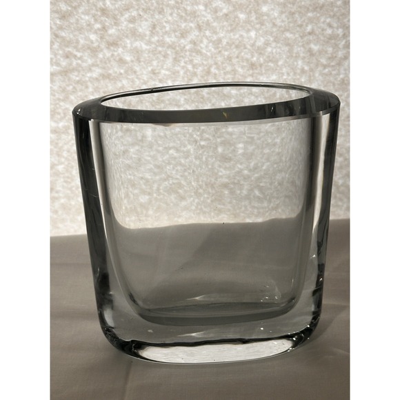 GEORG‎ JENSEN Signed Scandinavian Glass VASE MCM Heavy Mid Century - Picture 1 of 14